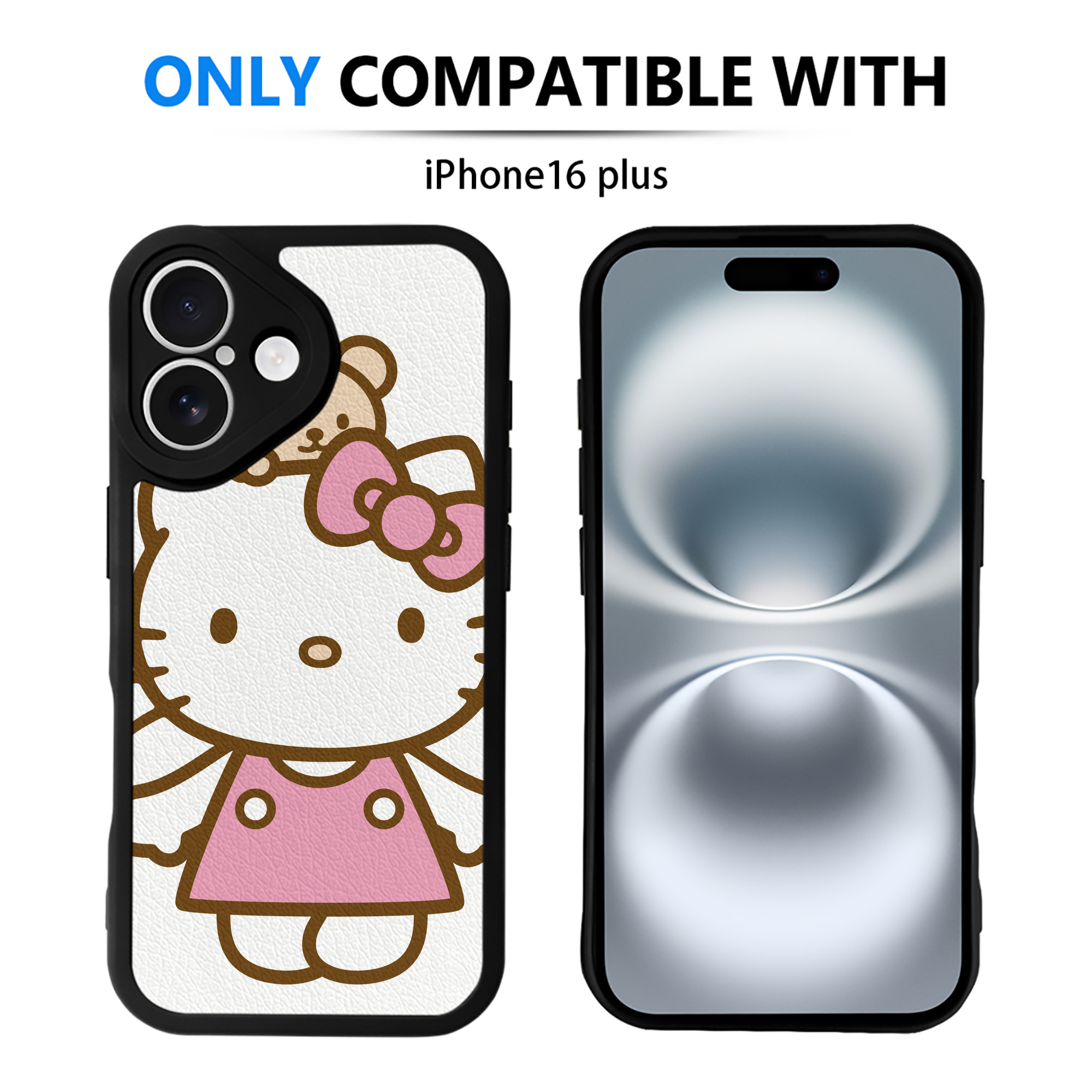 （画像用） Hello Kitty ハローキティ 【iPhone 16シリーズ対応】シリコンスマホケース（レザー調） 材質：シリコン